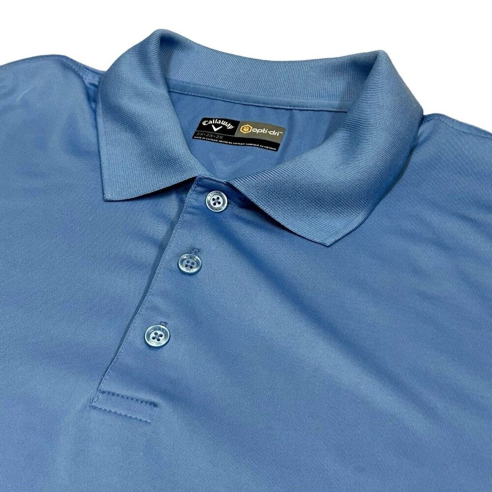 Callaway Men's 2X Opti Dri Polo Golf Shirt‎ Baby Blue XXL 2XL